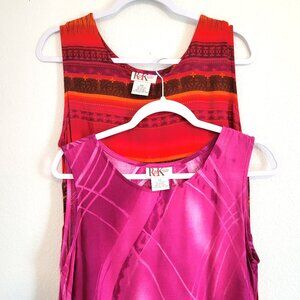 2 R&K Original 100% Rayon Tank Sun Dresses Size 8 & 10 EUC VTG